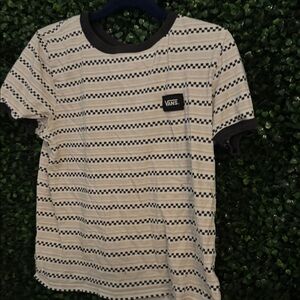 Vans Kids Striped Black and White Tee